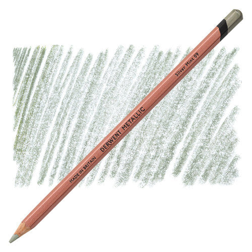 Derwent Academy Metallic Coloured Pencil Silver Mint Box of 6