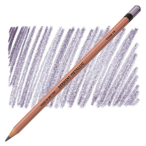 Derwent Academy Metallic Coloured Pencil Violet Box of 6