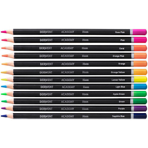 Derwent Academy Colour Pencils Neon Assorted Tin of 12