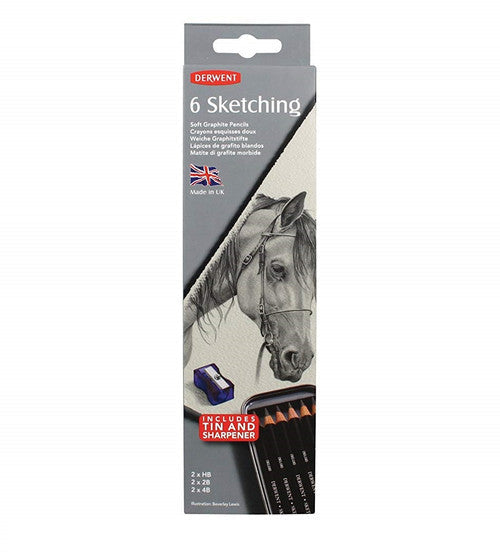 Derwent Academy Sketching Pencil Tin of 6 Box of 6