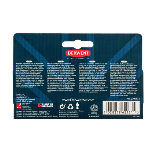 Derwent Academy Tinted Charcoal Paint Pan Set Pack of 6
