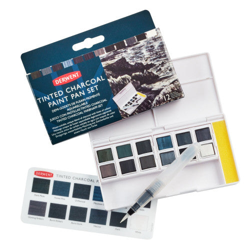 Derwent Academy Tinted Charcoal Paint Pan Set Pack of 6