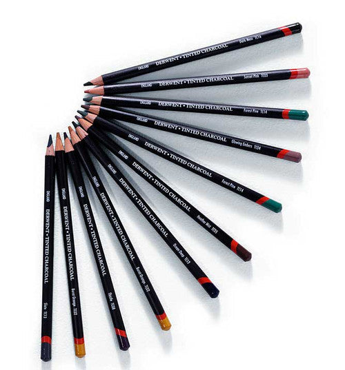 Derwent Tinted Charcoal Pencil Burnt Earth Box of 6