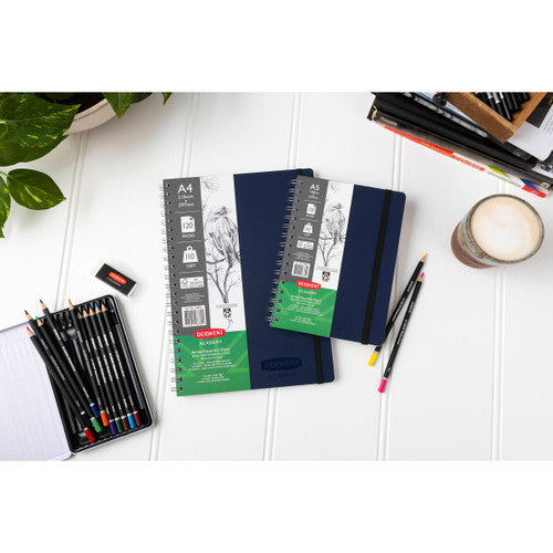 Derwent Academy Visual Art Diary A4 Portrait 120 Page Navy Pack of 10