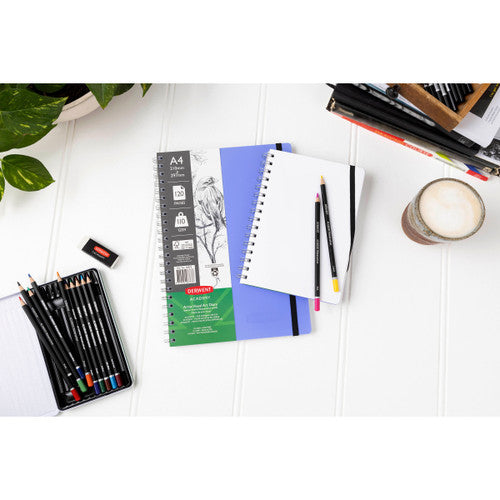 Derwent Academy Visual Art Diary A4 Portrait 120 Page Very Peri Pack of 10