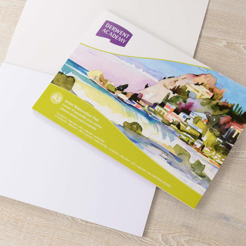 Derwent Academy Watercolour Pad A3 Landscape 12 Sheets
