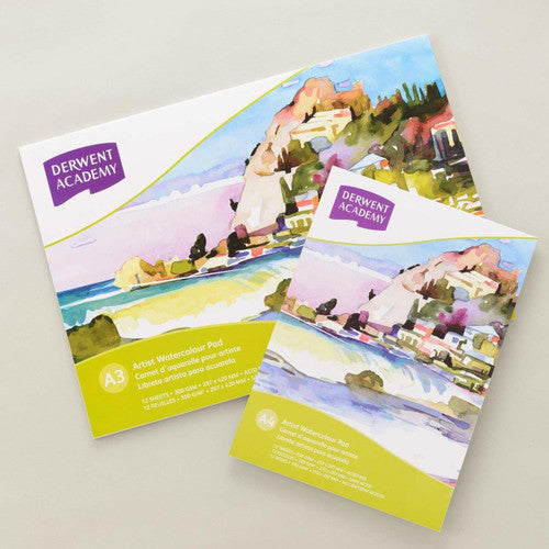 Derwent Academy Watercolour Pad A3 Landscape 12 Sheets