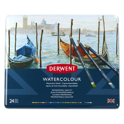 Derwent Academy Watercolour Pencils Assorted Tin 24