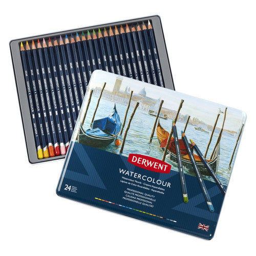Derwent Academy Watercolour Pencils Assorted Tin 24