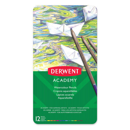 Derwent Academy Watercolour Pencils Assorted Tin of 12