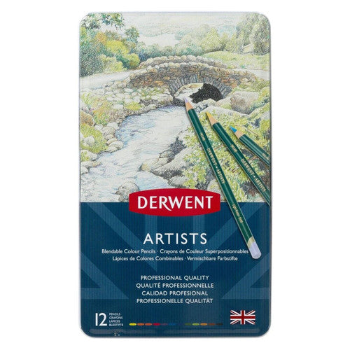 Derwent Artists Pencils Assorted Tin Set of 6 x 12