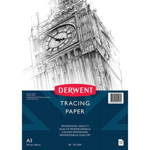 Derwent Professional Tracing Paper A4 90-95gsm Pad 50 Sheets Pack of 5