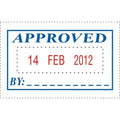 Deskmate Self-Inking Stamp Approved and Date Blue Red