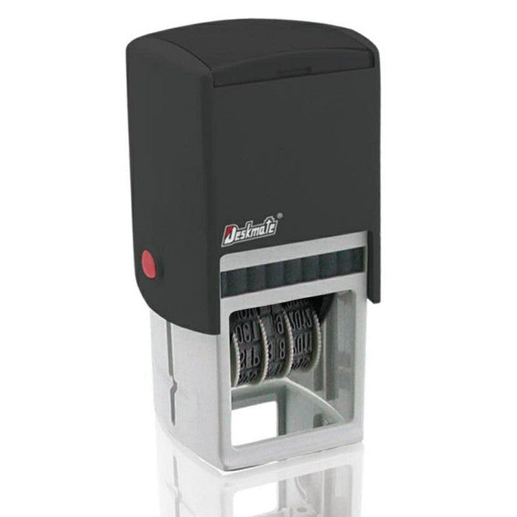 Deskmate Self-Inking Stamp Entered and Date Blue Red