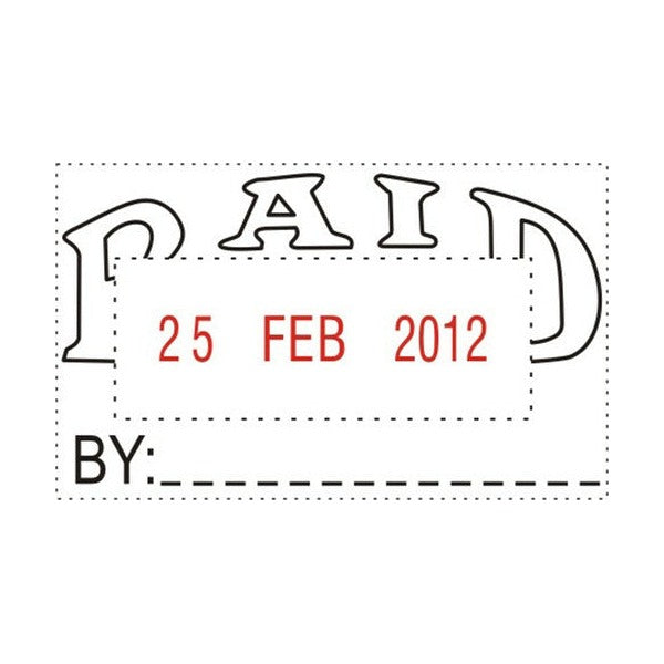 Deskmate Self-Inking Stamp Paid and Date Black Red