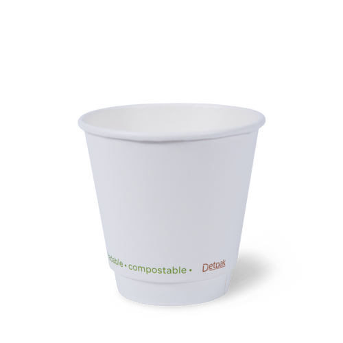 Detpak I Am Eco 8oz Squat Smooth Double Wall Hot Cup White Carton of 500