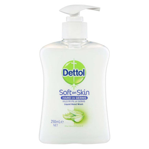 Dettol Liquid Hand Wash Moisture Aloe Vera and Vitamin E Pump 250ml Pack of 6