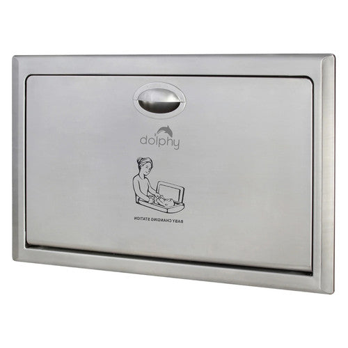 Dolphy Recessed Stainless Steel Baby Change Station Matte Silver