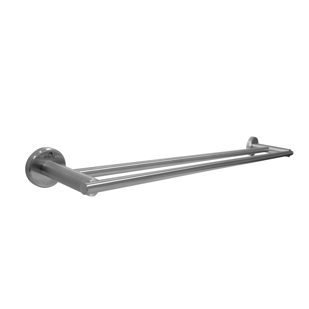Dolphy Double Towel Rail 600mm Brushed Stainless Steel