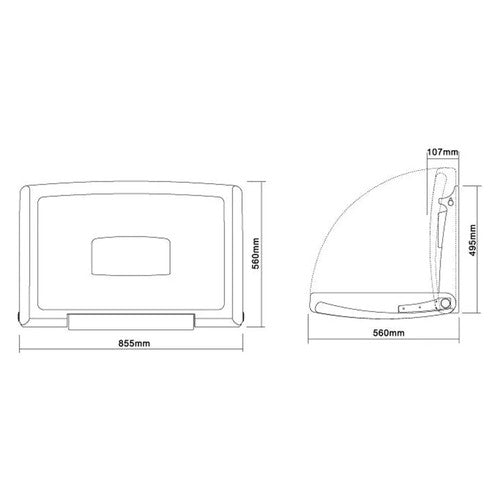 Dolphy Horizontal Baby Change Station High-Density Polyethylene Grey