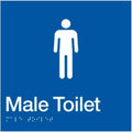 Dolphy Male Toilet Braille and Tactile Sign Blue 180mm