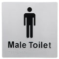 Dolphy Male Toilet Braille and Tactile Sign Silver 180mm