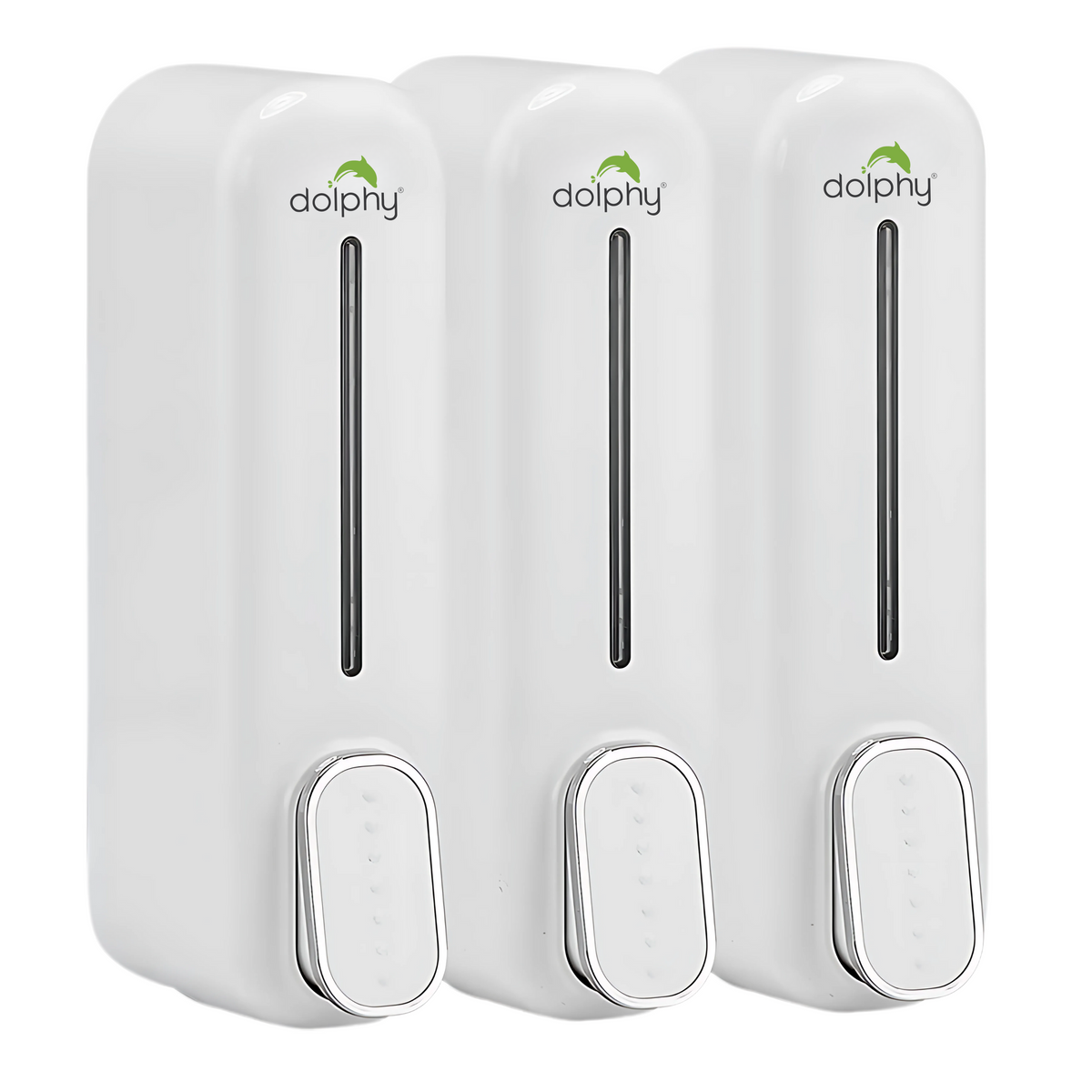 Dolphy Manual Soap Dispenser 300ml White Pack of 3