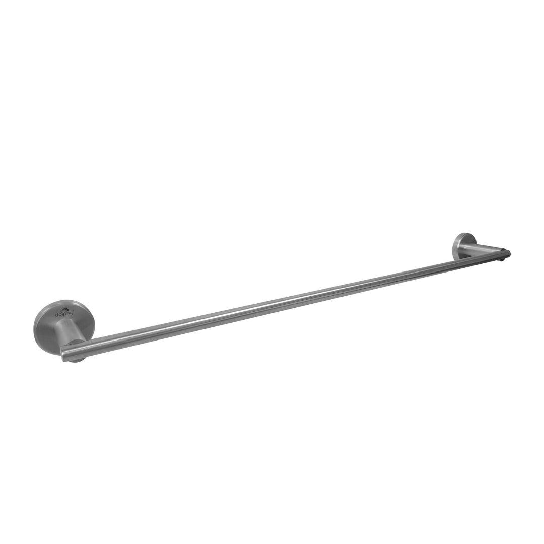 Dolphy Single Towel Rail 600mm Brushed Stainless Steel