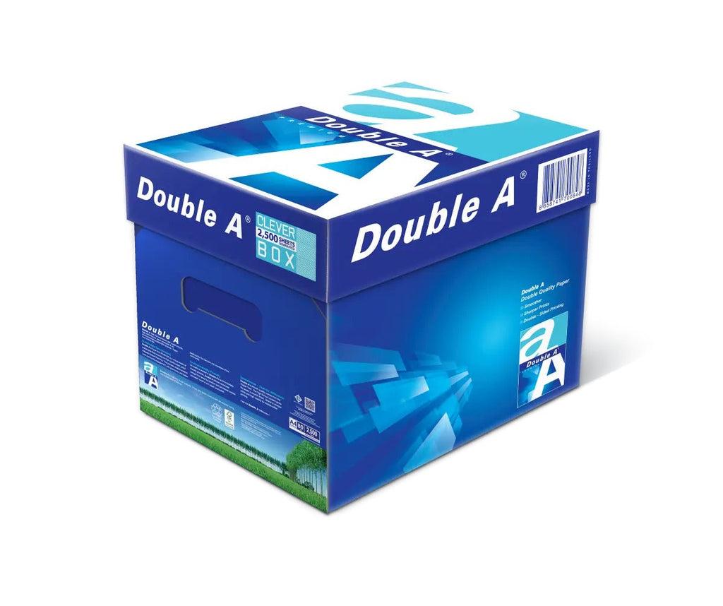 Double A A4 Copy Paper 80gsm White Clever Box 2500 Sheets