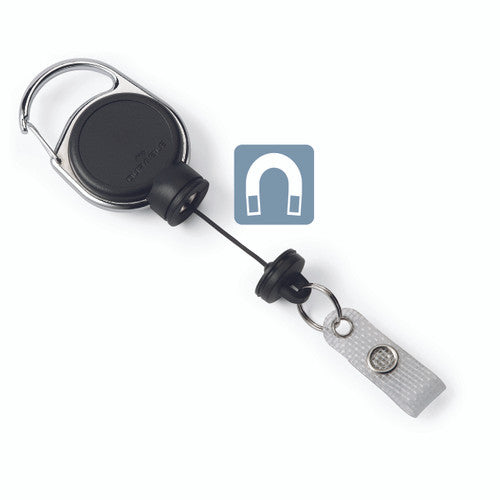 Durable Badge Reel with Extra Strong Magnet Black
