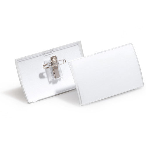 Durable Click Fold Name Badge Combi Clip Clear Box 25