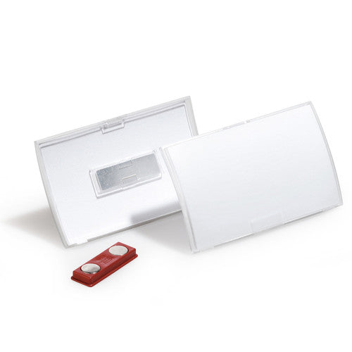 Durable Click Fold Name Badge Magnet Clear Box 10