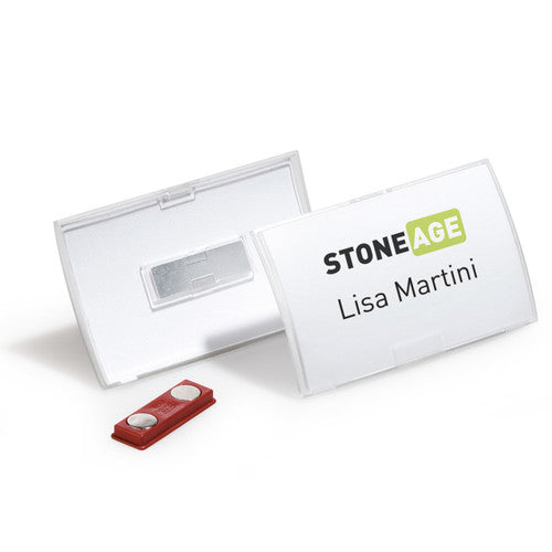 Durable Click Fold Name Badge Magnet Clear Box 10