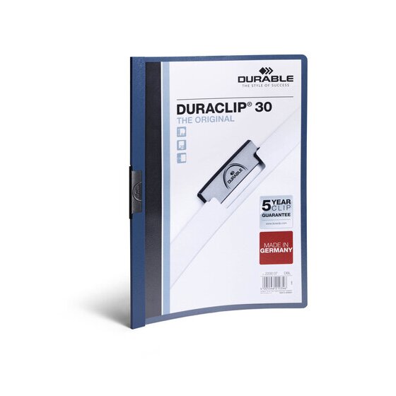 Durable Duraclip 30 Document File A4 30 Sheet Capacity Dark Blue Each