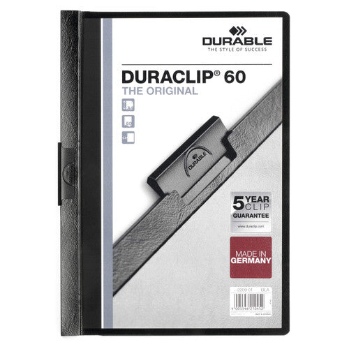 Duraclip 60 Document File A4 60 Sheet Capacity Black Each