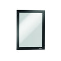 Durable Duraframe A5 Sign Holder Adhesive Back Black Pack 2