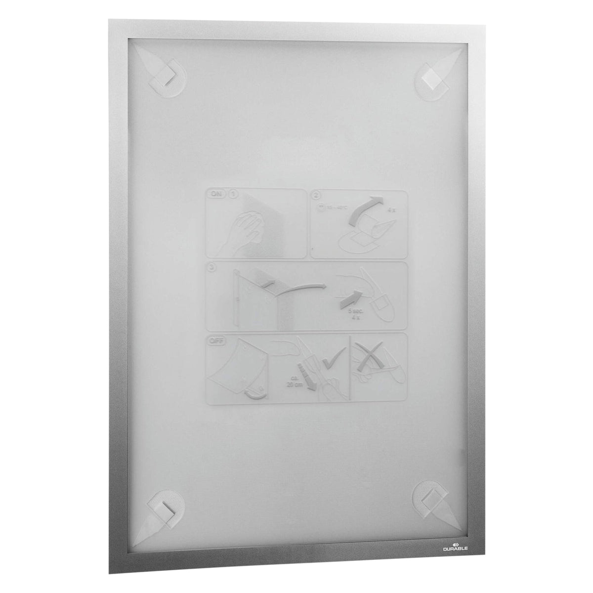 Durable Duraframe Wallpaper A3 with Adhesive Strips Silver Pack 1