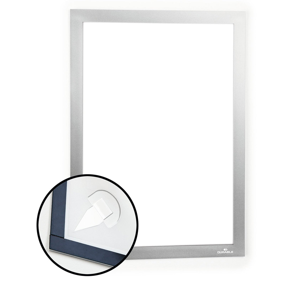 Durable Duraframe Wallpaper A4 with Adhesive Strips Silver Pack 1