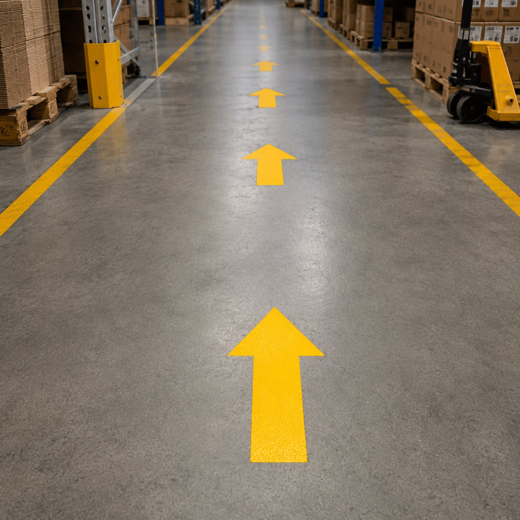 Durable Floor Marking Shape Arrow Yellow Pack 10
