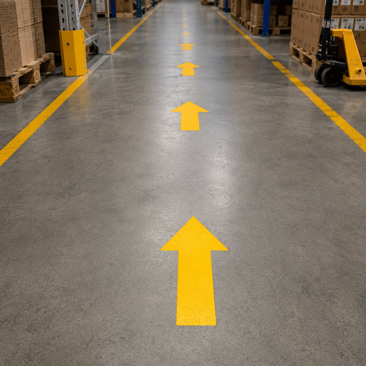 Durable Floor Marking Shape Arrow Yellow Pack 10