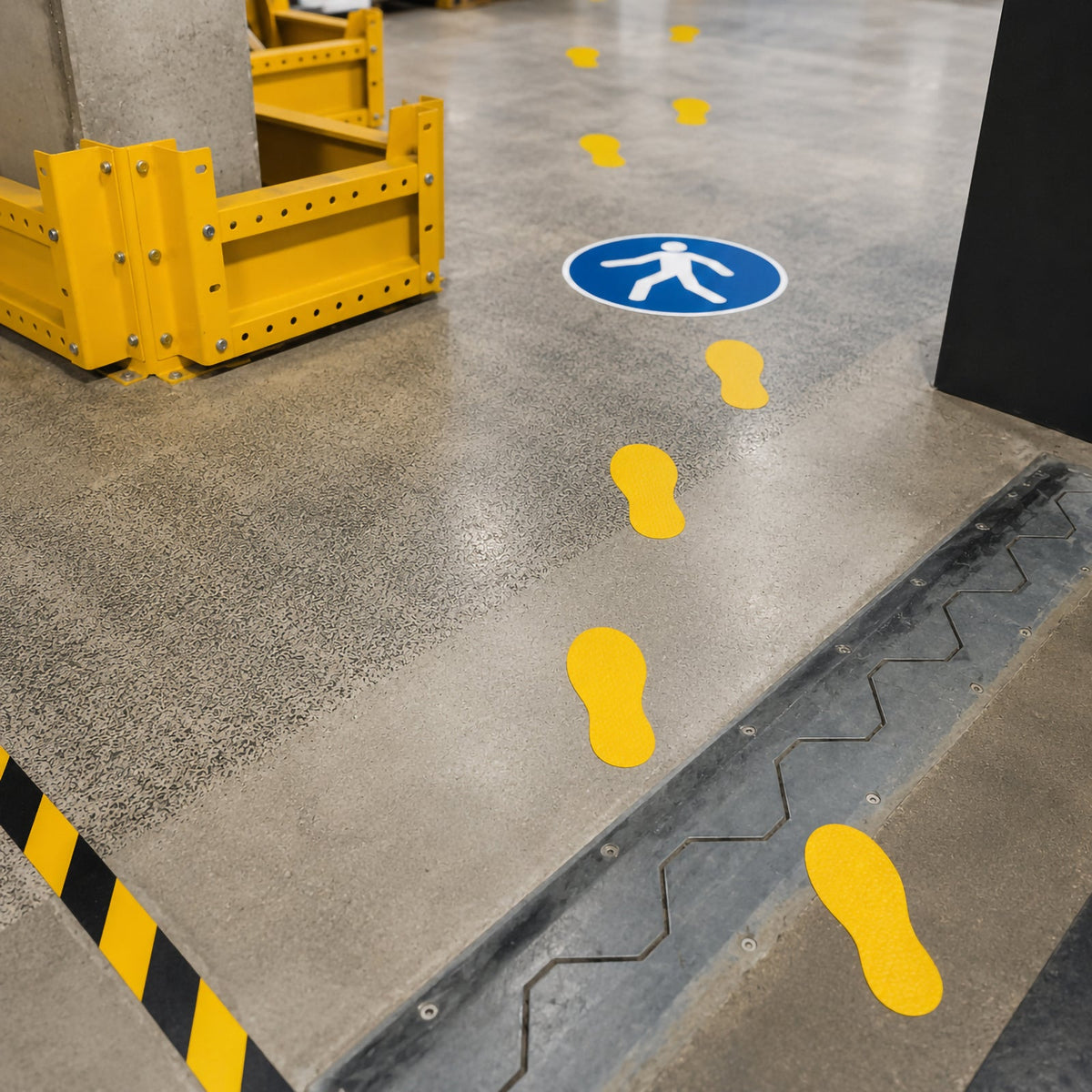 Durable Floor Marking Shape Foot Yellow Pack 10