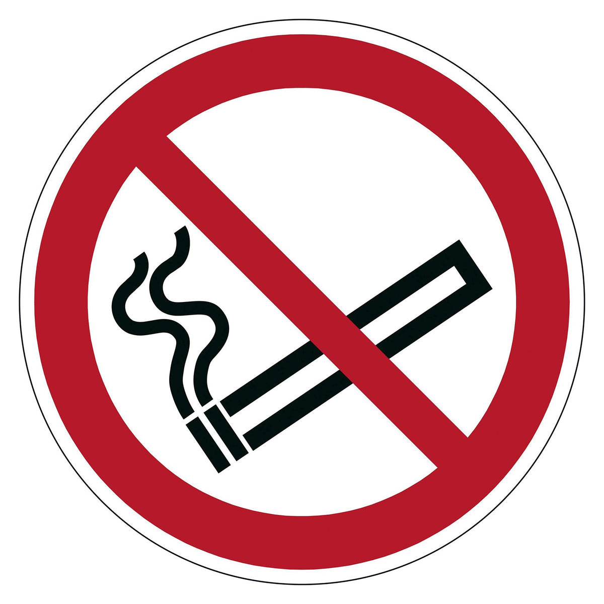 Durable Floor Marking Sign Smoking Prohibited 430mm Red