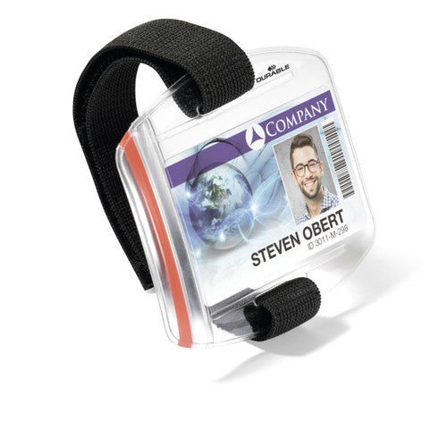 Durable Name Arm Band Badge ID Card Holder Pack 10