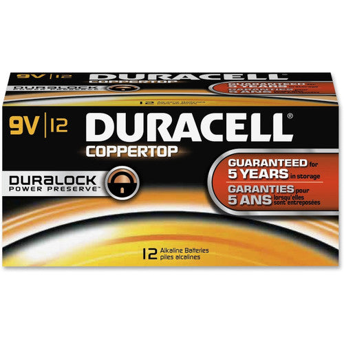 Duracell Coppertop Alkaline 9V Batteries Box of 12