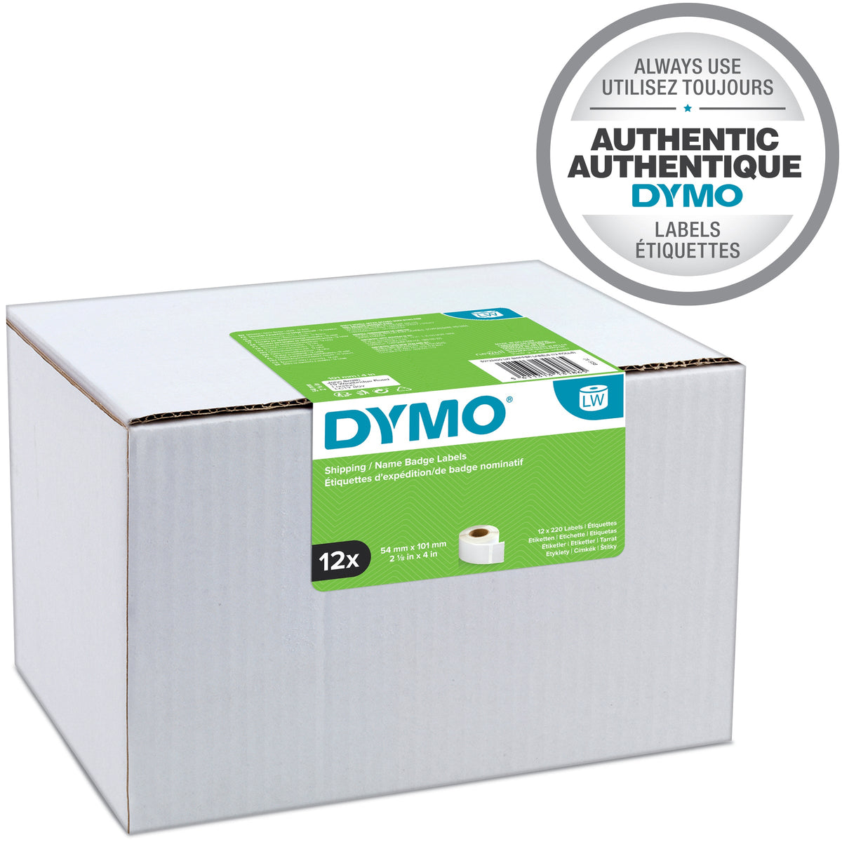 Dymo LabelWriter Shipping Labels 54 x 101mm Carton of 12 Rolls 2640 Labels
