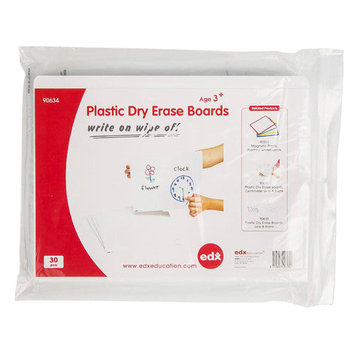 EDX Education Double Sided Dry Erase Blank Boards Set of 30