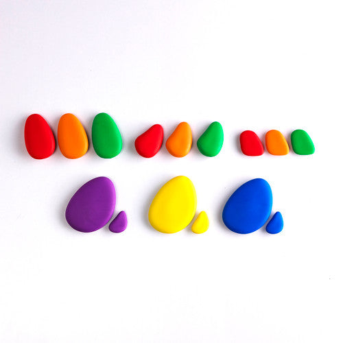 EDX Education Rainbow Pebbles Plastic and Activity Cards Set of 36