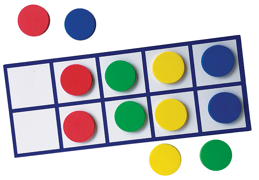 Jumbo Magnetic Ten Frames Set 4 Frames and 44 Counters Ages 5 Plus