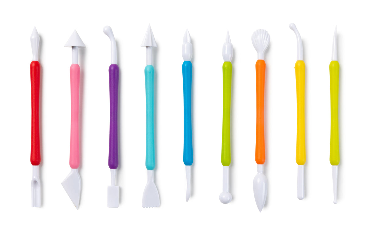 Clay Tool Set 9 Plastic Sculpting Tools Smoothing Shaping Texture