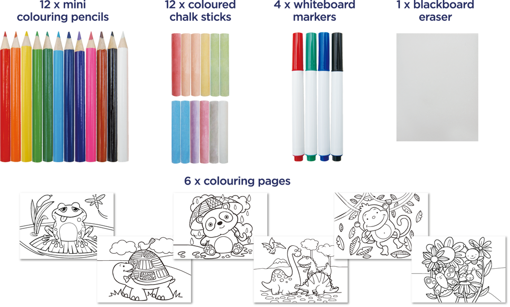 Deluxe Easel Set Portable Case Blackboard Whiteboard 35 Pieces